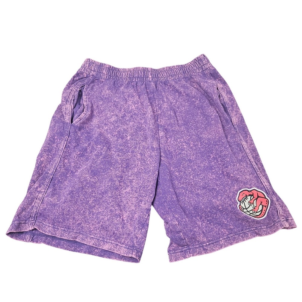 Toronto Raptors Shorts Mens Medium Mitchell Ness Purple Acid Wash NBA Basketball